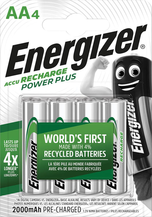 Energizer herlaadbare batterijen Power Plus AA, blister van 4 stuks 12 stuks, OfficeTown