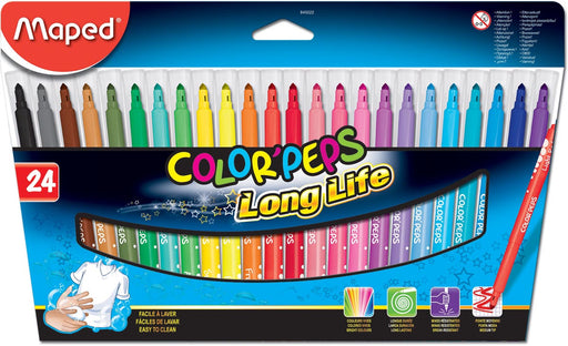 Maped Viltstift Color'Peps 24 stiften in een kartonnen etui 12 stuks, OfficeTown