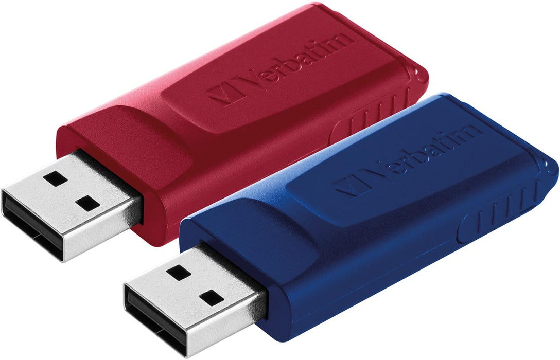 Verbatim USB 2.0 Slider USB-stick, 32 GB, assortiment van 2 stuks