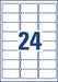 Avery Witte etiketten QuickDry doos van 40 blad, ft 63,5 x 33,9 mm (b x h), 960 stuks, 24 per blad 5 stuks, OfficeTown