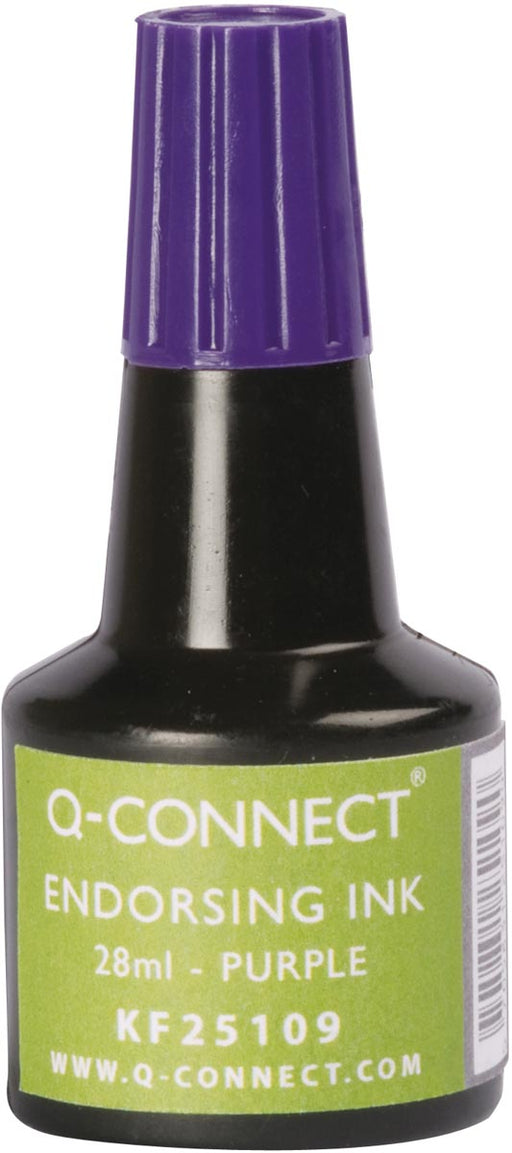 Q-CONNECT stempelinkt, flesje van 28 ml, violet 10 stuks, OfficeTown