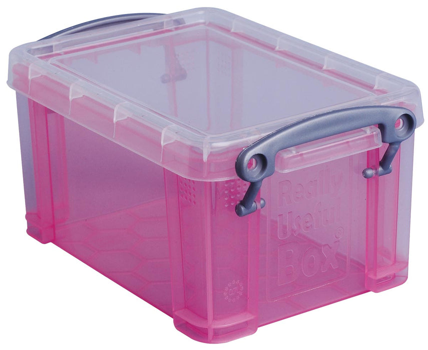 Really Useful Box doos 0,7 liter, transparant roze