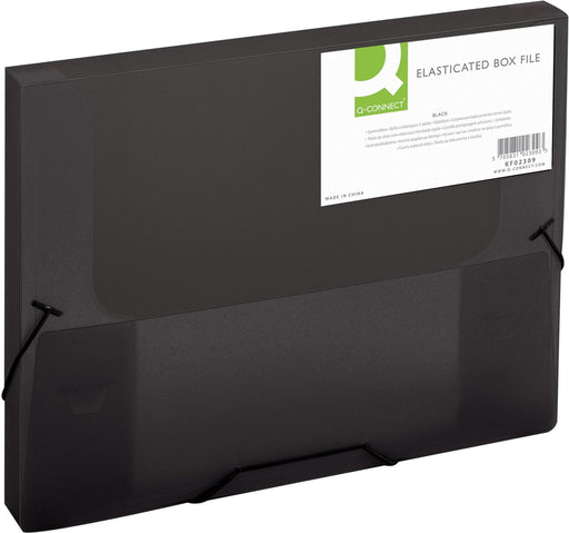 Q-CONNECT elastobox, met elastieken, A4, rug 25 mm, zwart 12 stuks, OfficeTown