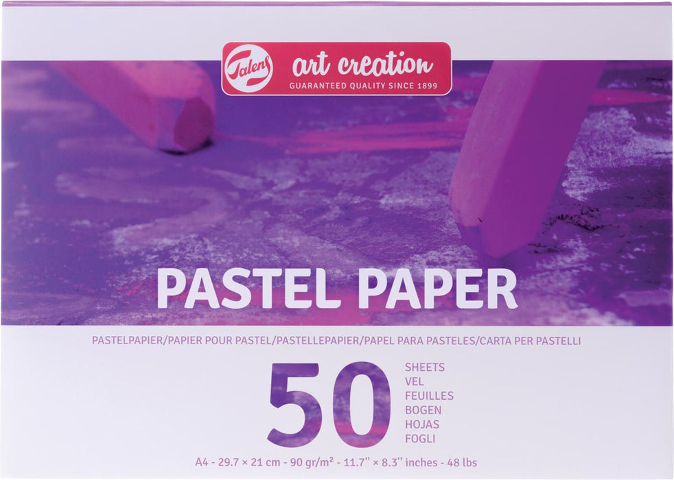 Talens Art Creation pastelpapier, 90 g/m², A4-formaat, blok van 50 vellen, 3 stuks