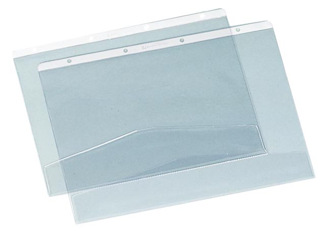 Rexel geperforeerde showtassen, ft folio, PVC 130 micron, met flap, 4-gaatsperforatie - 5 stuks