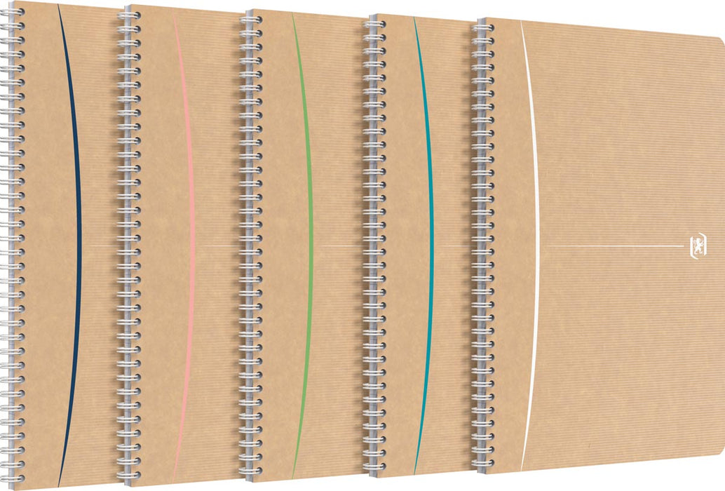 Oxford Touareg spiraalschrift, 180 bladzijden, ft A4, gelijnd, geassorteerde kleuren