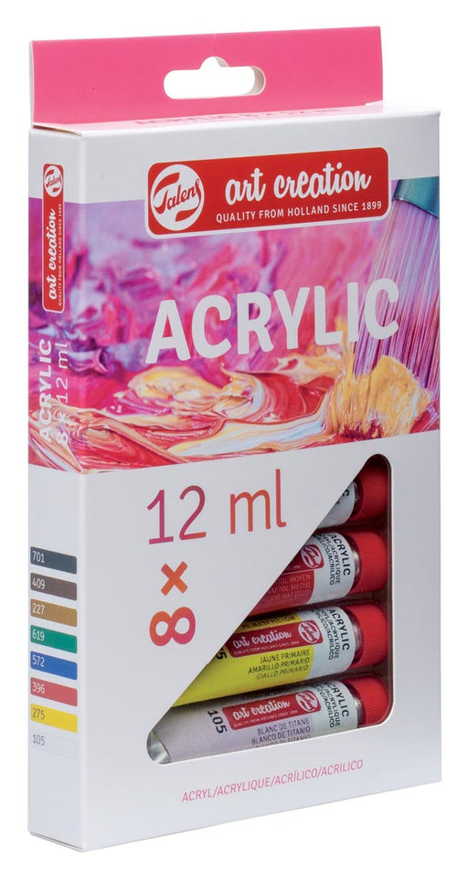 Talens Art Creation acrylverf tube van 12 ml, set van 8 tubes in geassorteerde kleuren 24 stuks, OfficeTown