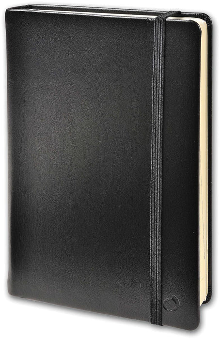 notitieboekje met opberghoes en elastiek, zwart, A5-formaat