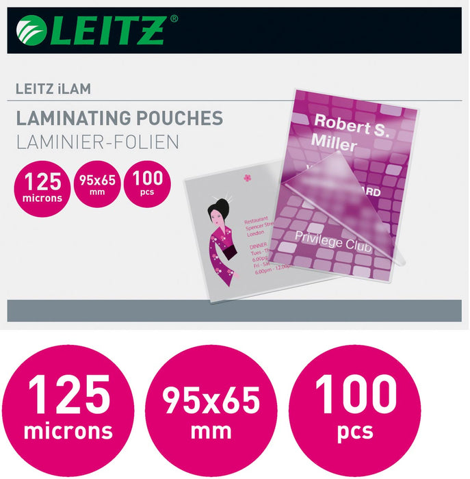 Leitz Eva lamineerhoes ft 65 x 95 mm, 250 micron (2 x 125 micron), pak van 100 stuks Leitz