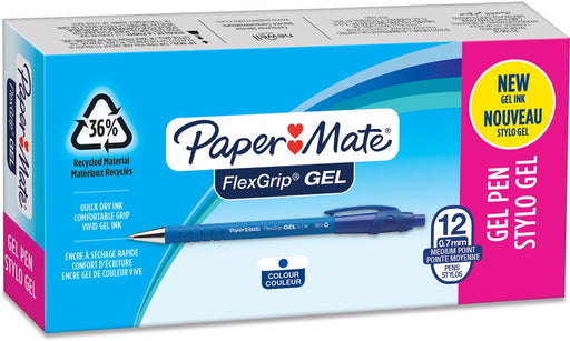 Paper Mate balpen Flexgrip Gel, doos van 12 stuks, blauw 12 stuks, OfficeTown