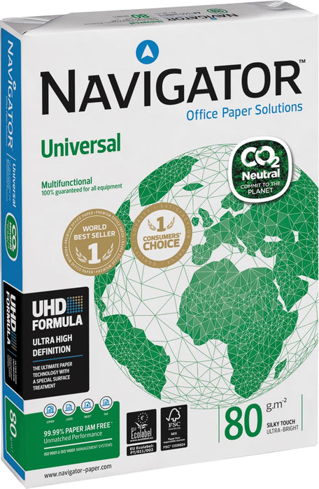 Navigator Universeel CO2-neutraal papier, A4 formaat, 80 g, doos met 500 vellen