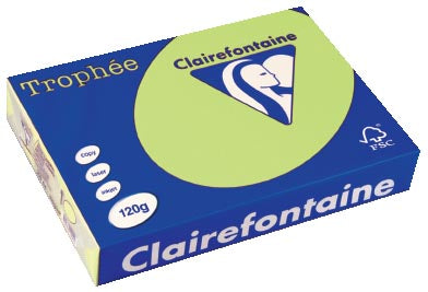 Clairefontaine Trophée Pastel, gekleurd papier, A4, 120 g, 250 vel, golfgroen 5 stuks, OfficeTown