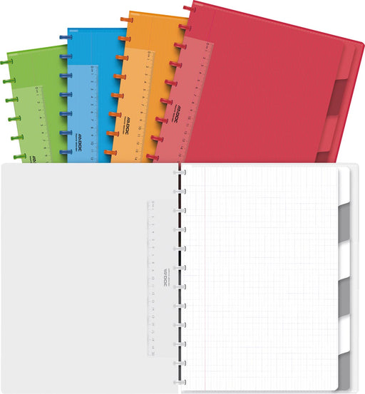 Adoc Colorlines schrift, ft A4, 144 bladzijden,commercieel geruit, geassorteerde kleuren 8 stuks, OfficeTown
