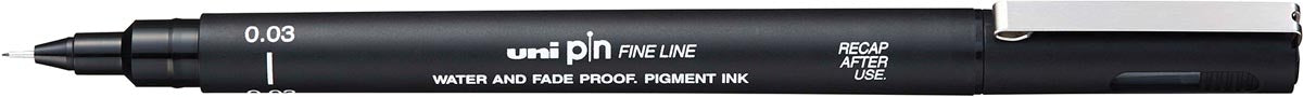 Uni Pin fineliner, 0,03 mm, ronde punt, zwart 12 stuks, OfficeTown