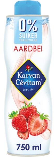 Karvan Cévitam siroop, fles van 60 cl, 0% suiker, aardbei 6 stuks