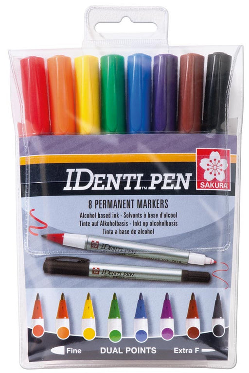 Sakura merkstift IDenti-Pen, etui van 8 stuks in geassorteerde kleuren 6 stuks, OfficeTown