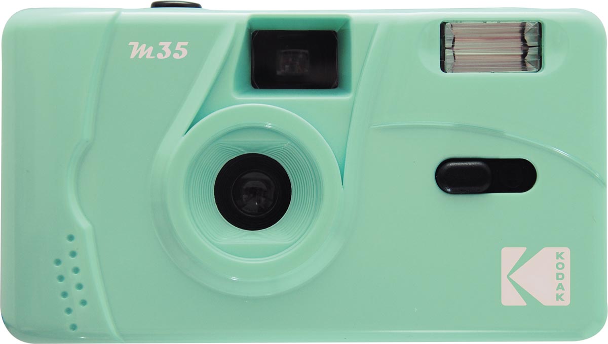 Kodak analoge camera M35, groen met handmatige filmoproller