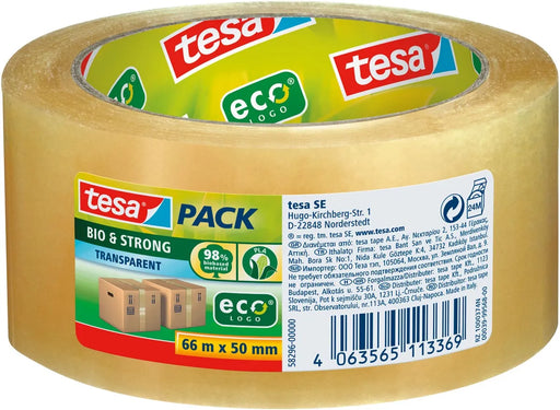 tesa verpakkingsplakband Bio & Strong , ft 50 mm x 66 m 6 stuks, OfficeTown