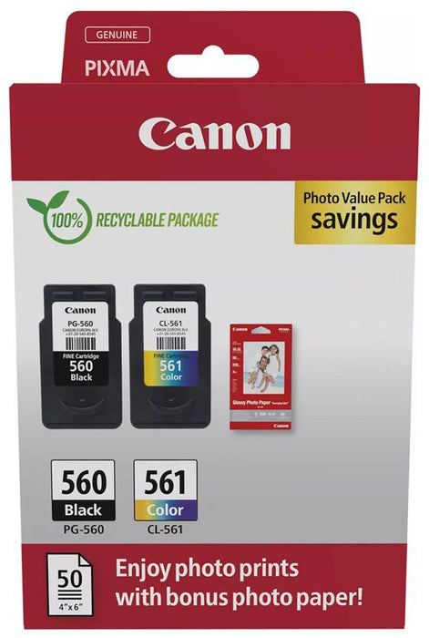 Canon inktcartridge PG-560/CL-561, 180 pagina's, OEM 3713C008, 4 kleuren Canon