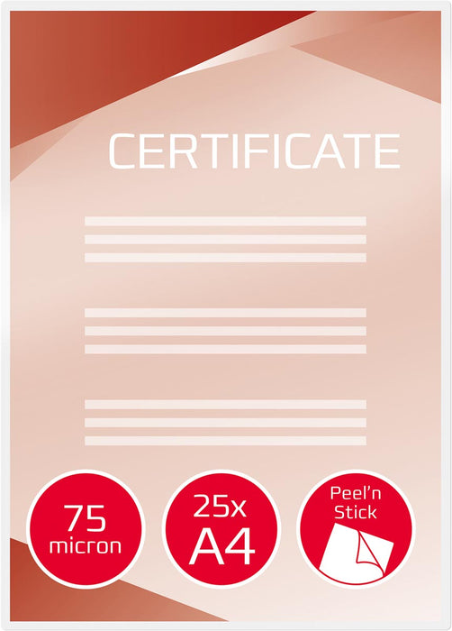 GBC Peel'n Stick lamineerhoes ft A4, 150 micron (2 x 75 micron), mat, pak van 25 stuks GBC