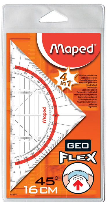 Maped geodriehoek Geo-Flex met 16 cm hypothenusa en 45° hoek