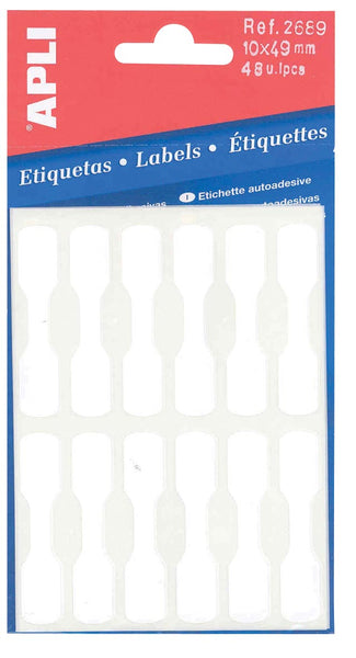 Juwelier-etiketten van Apli, 10 x 49 mm, 48 stuks in etui, handmatig beschrijfbaar 10 stuks