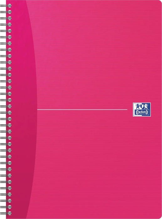 Oxford Office Essentials spiraalschrift, 180 bladzijden, ft A4, gelijnd, geassorteerde kleuren 5 stuks  ->