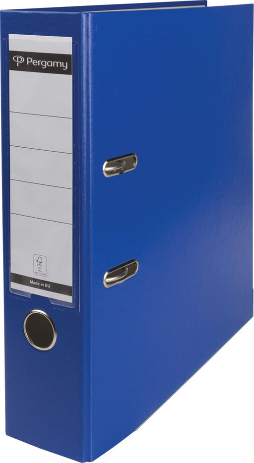 Pergamy ordner, voor ft A4, uit PP en papier, met beschermrand, rug van 8 cm, blauw 20 stuks, OfficeTown