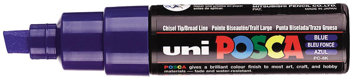 uni-ball Paint Marker op waterbasis Posca PC-8K donkerblauw 6 stuks, OfficeTown