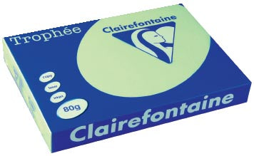 Clairefontaine Trophée Pastel, gekleurd papier, A3, 80 g, 500 vel, groen 5 stuks
