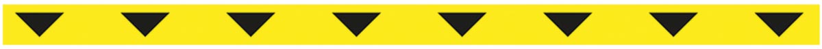 Tarifold vloersticker zonder tekst, ft 50 x 1000 mm, geel met zwarte pijlen 8 stuks, OfficeTown