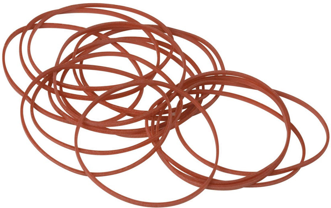 Q-CONNECT elastieken, 1,5 mm breed, 50 mm lang, 100 g, rood