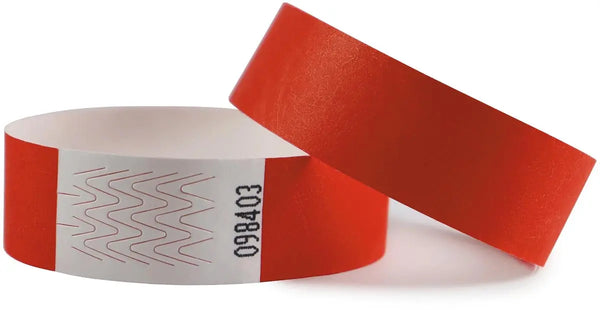 Tyvek Polsbandjes Rood, 100 stuks per verpakking