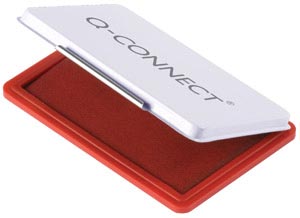 Q-CONNECT stempelkussen in metalen doosje, ft 110 x 70 mm, rood