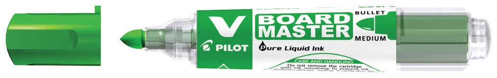 Pilot whiteboardmarker V-Board Master M, medium 2,3 mm, groen 10 stuks