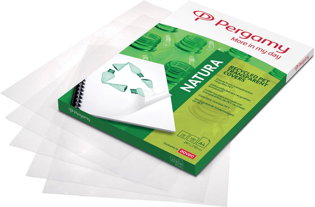 Omslagen van gerecycled plastic voor A4-documenten, 200 micron, verpakking van 100 stuks