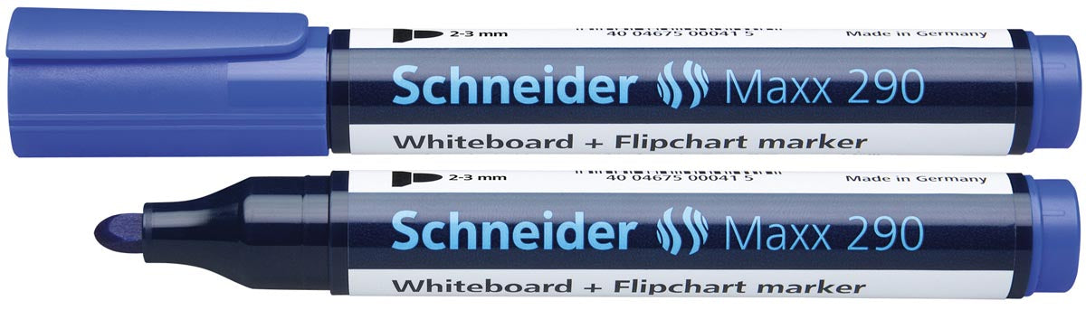 Schneider Whiteboardmarker 290 blauw - Ronde punt met sneldrogende inkt