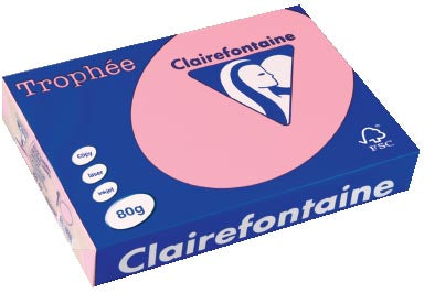 Clairefontaine Trophée gekleurd papier, A4, 80 g, 500 vel, roze 5 stuks, OfficeTown