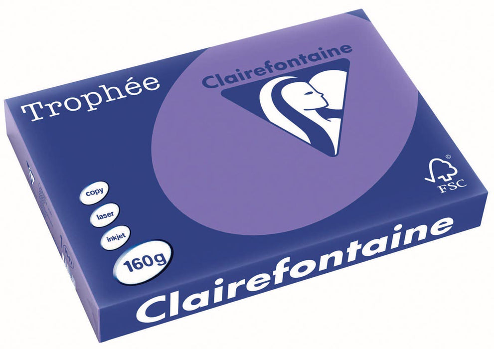 Clairefontaine Trophée Intens, gekleurd papier, A3, 160 g, 250 vel, violet