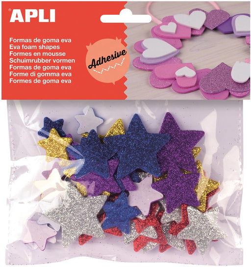 Apli Kids zelfklevende glitter sterren, blister met 50 stuks 5 stuks, OfficeTown