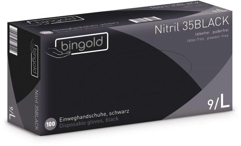 Bingold nitril handschoenen, groot, zwart