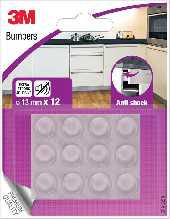 3M Bumpers, Anti shock, 13 mm, blister van 12 stuks - OfficeTown