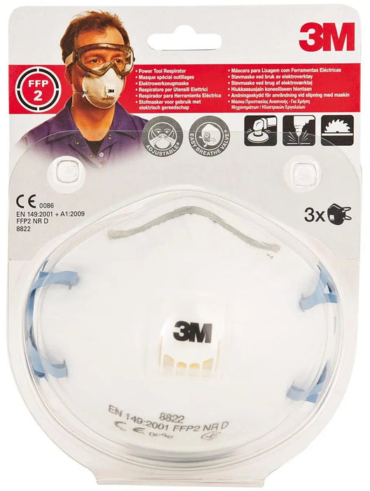 3M stofmasker met FFP2 beschermingsgraad, 3 stuks in blisterverpakking - OfficeTown