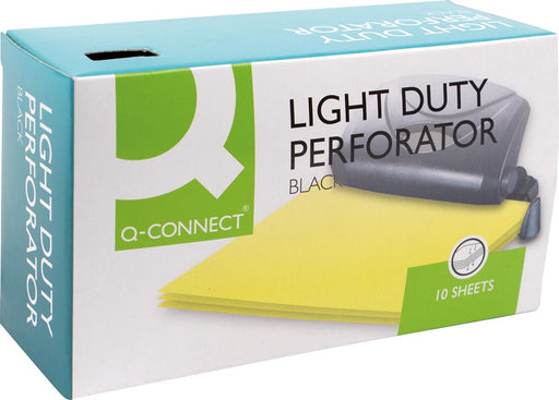 Q-CONNECT perforator Light Duty, 10 blad, zwart 24 stuks, OfficeTown