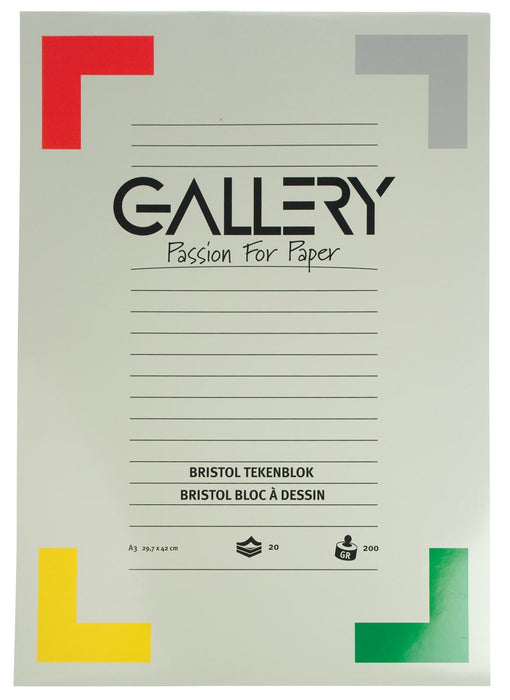 Gallery Bristol tekenblok, ft 29,7 x 42 cm, A3, 200 g m², 20 vel