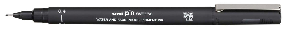 Uni Pin fineliner, 0,4 mm, ronde punt, zwart