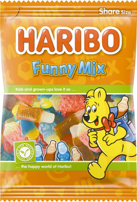 Haribo Funny Mix snoep, zak van 185 g