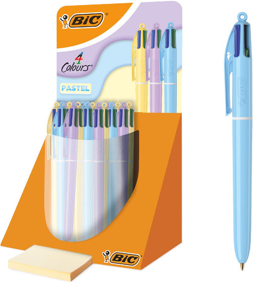 Bic 4 Colours Pastel balpen, medium, display van 30 stuks 1 stuks, OfficeTown