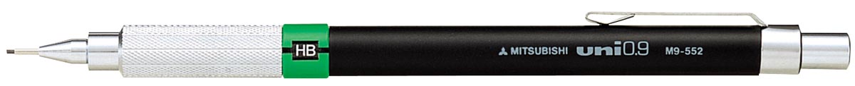 Uni-ball Vulpotlood Premium 0,9 mm HB Hardheid met Metalen Clip en Gum met Beschermdopje