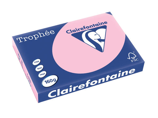 Clairefontaine Trophée Pastel, gekleurd papier, A3, 160 g, 250 vel, roze 4 stuks, OfficeTown